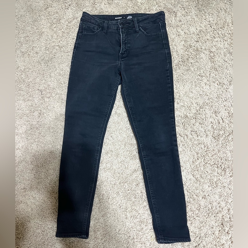 Old Navy Rockstar Super Skinny High-Rise Black Jeans Size 8